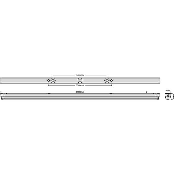 Red Arrow SB62E-CCT Sabre Batten 1800mm 9750lm 3CCT and 3HR EM