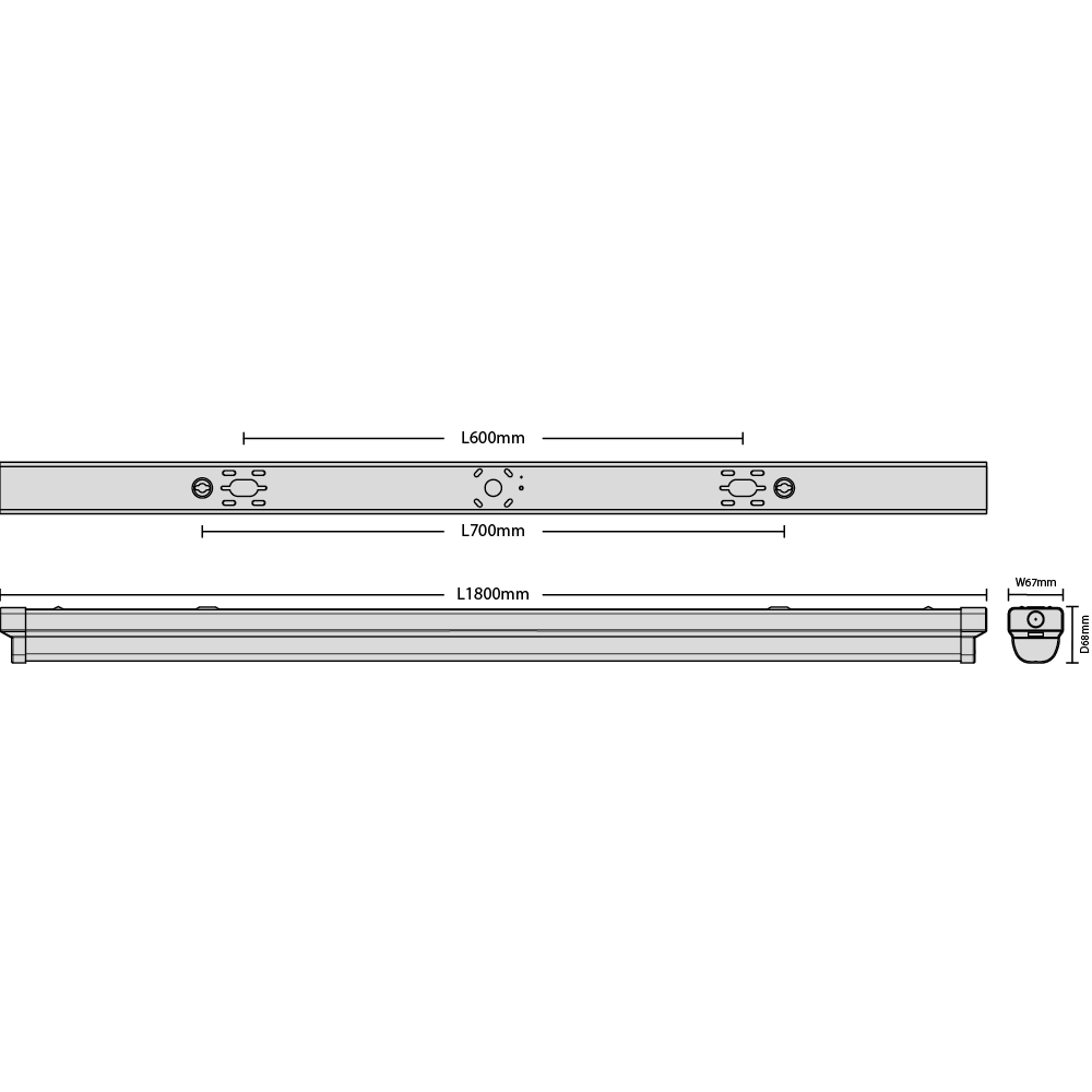 Sabre Evolution Batten 1800mm 37W 5550lm P&P 3CCT 3/4/6K