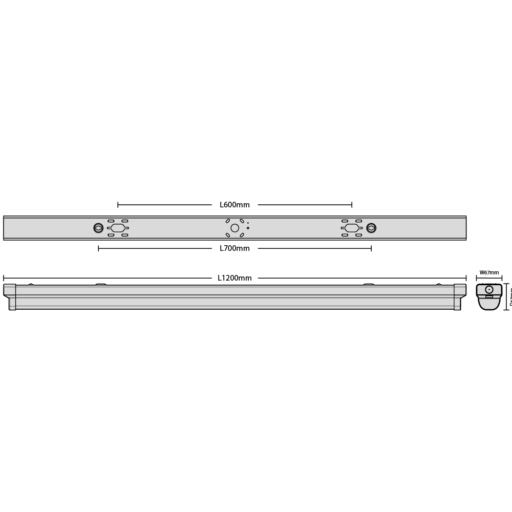 Sabre Pro Batten 1200mm Osram driver 4000K 3HR EM