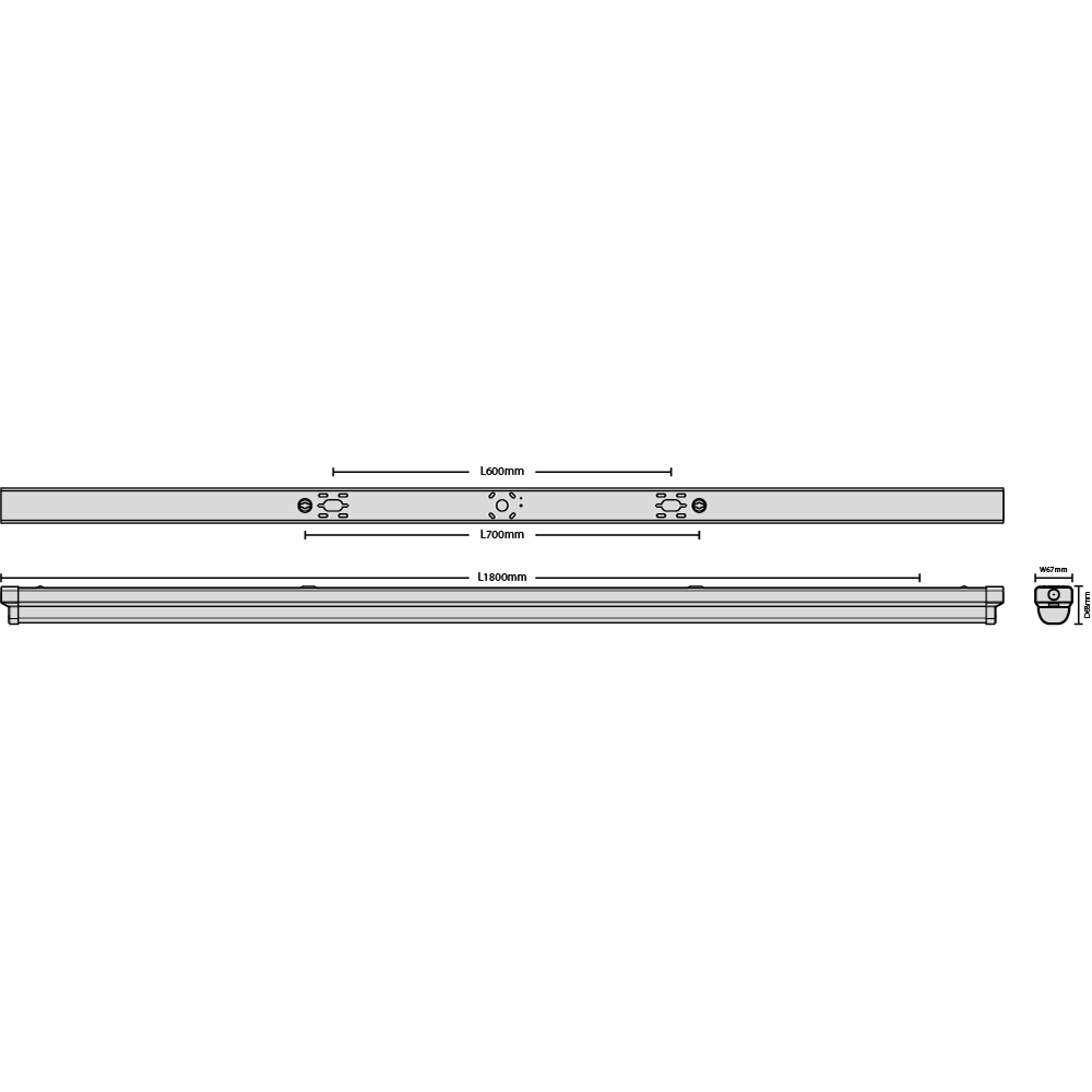 Sabre Pro Batten 1800mm Osram driver 4000K 3HR EM