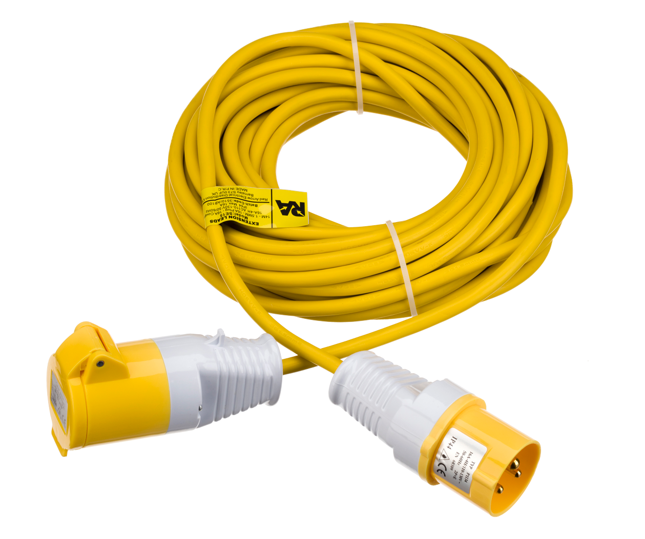 110V Extension Cable 14m c/w plug & coupler