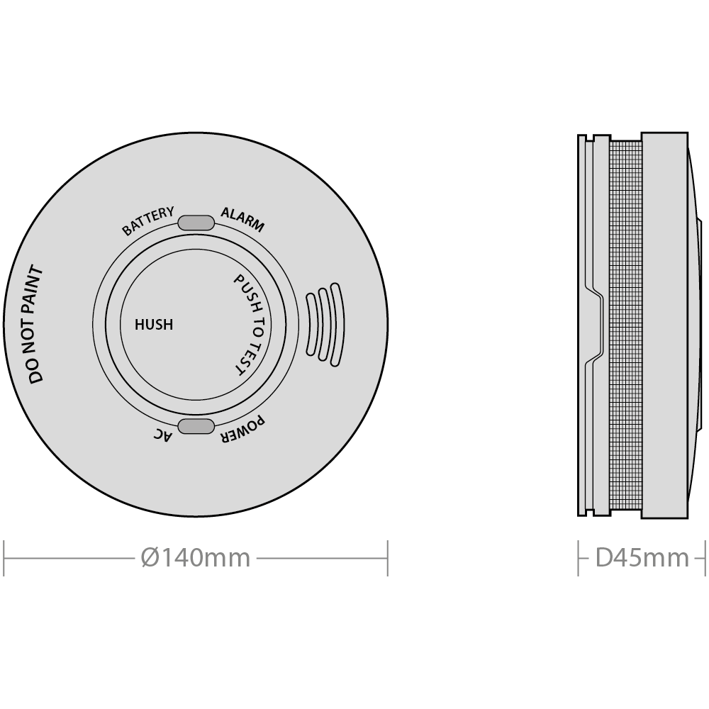 Red Arrow SHC-WIR-SM-10YR Mains Operated Smoke Alarm 10yr Sealed RF/Wired
