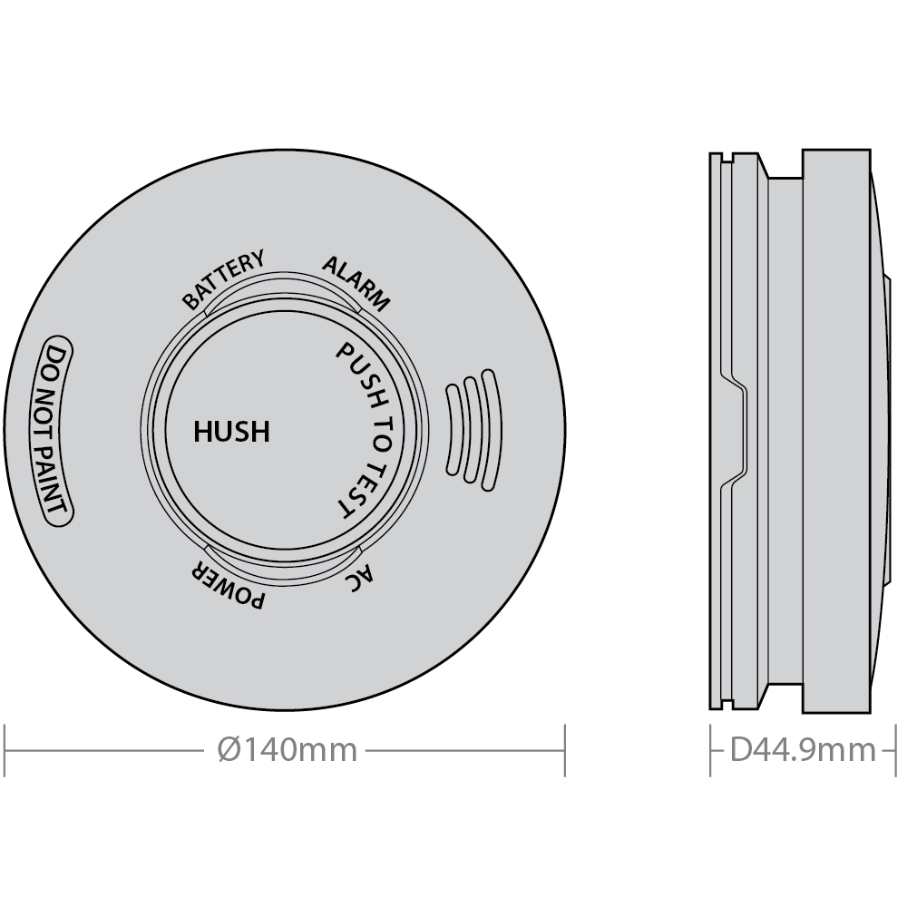 Red Arrow SHC-WIR-SM Mains Operated Smoke Alarm 5yr Replaceable RF/Wired