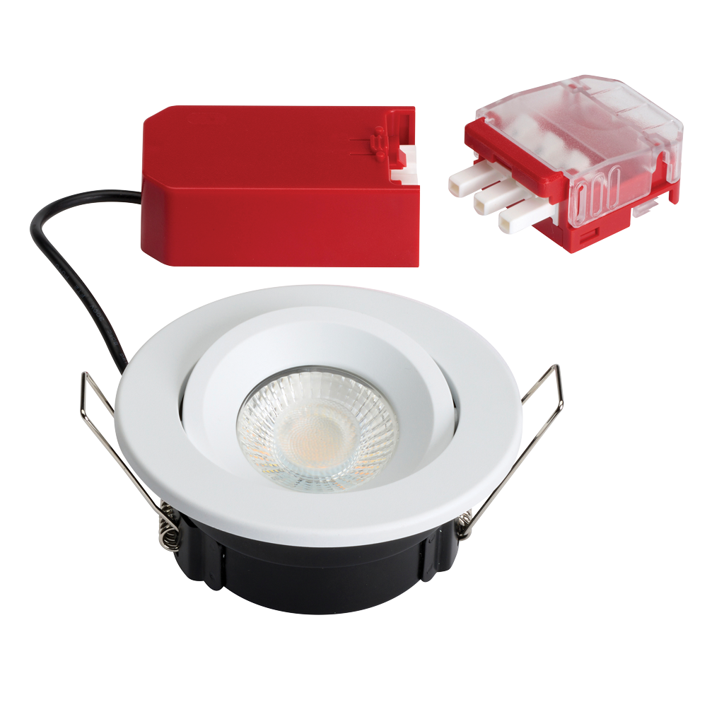 Red Arrow SR/T/W Stellar Tilt Fire Rated Downlight IP65 White 6W 4CCT 2700/3000/4000/6000K