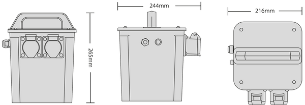 Site Portable Transformer 5kVa 110V - 2x16A & 1x32A skts