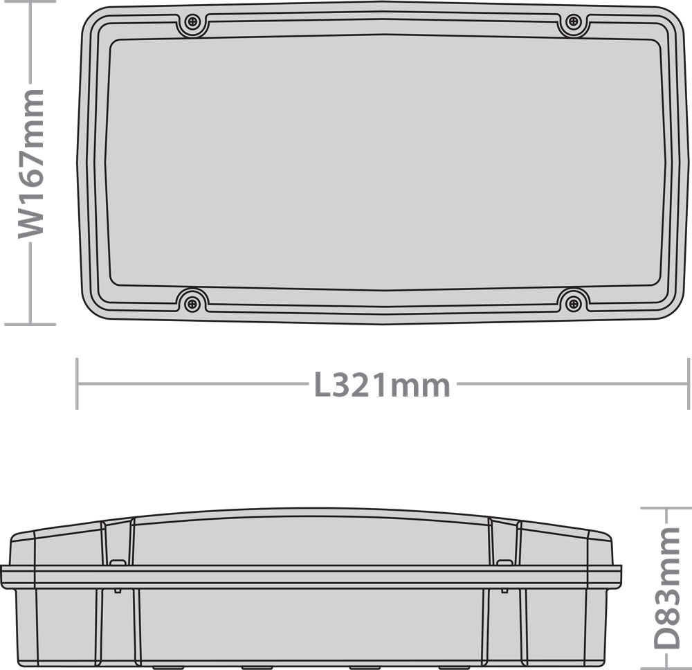 Vanguard Maxi NM Bulkhead 1500lm 3Hr IP65 Self Test