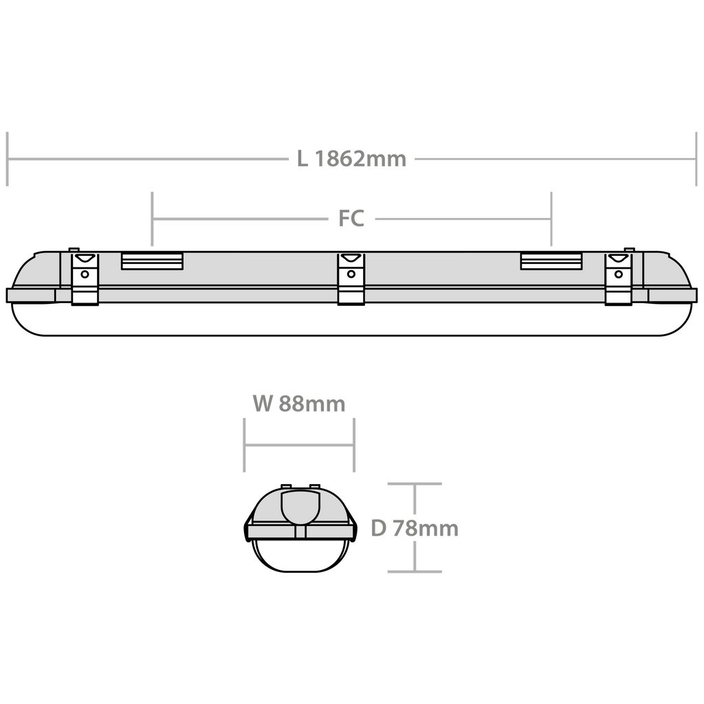 Red Arrow WGP640-E Weatherguard Plus 1800mm with 3HR Emergency
