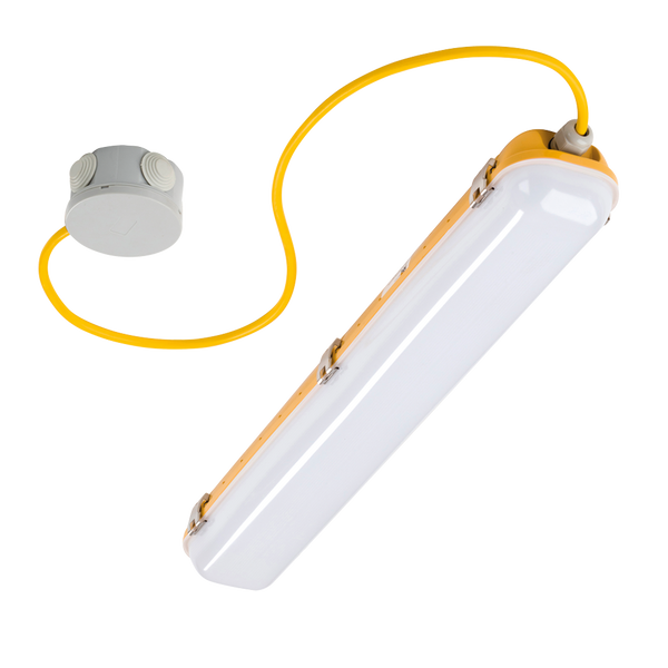 Red Arrow WGS550Y-E/PC A 50W, 110V 1500mm non-corrosive fitting suitable for tough environments. The WGS550Y-E comes with 3 hour emergency feature included. Complete with Flex & Junction Box.