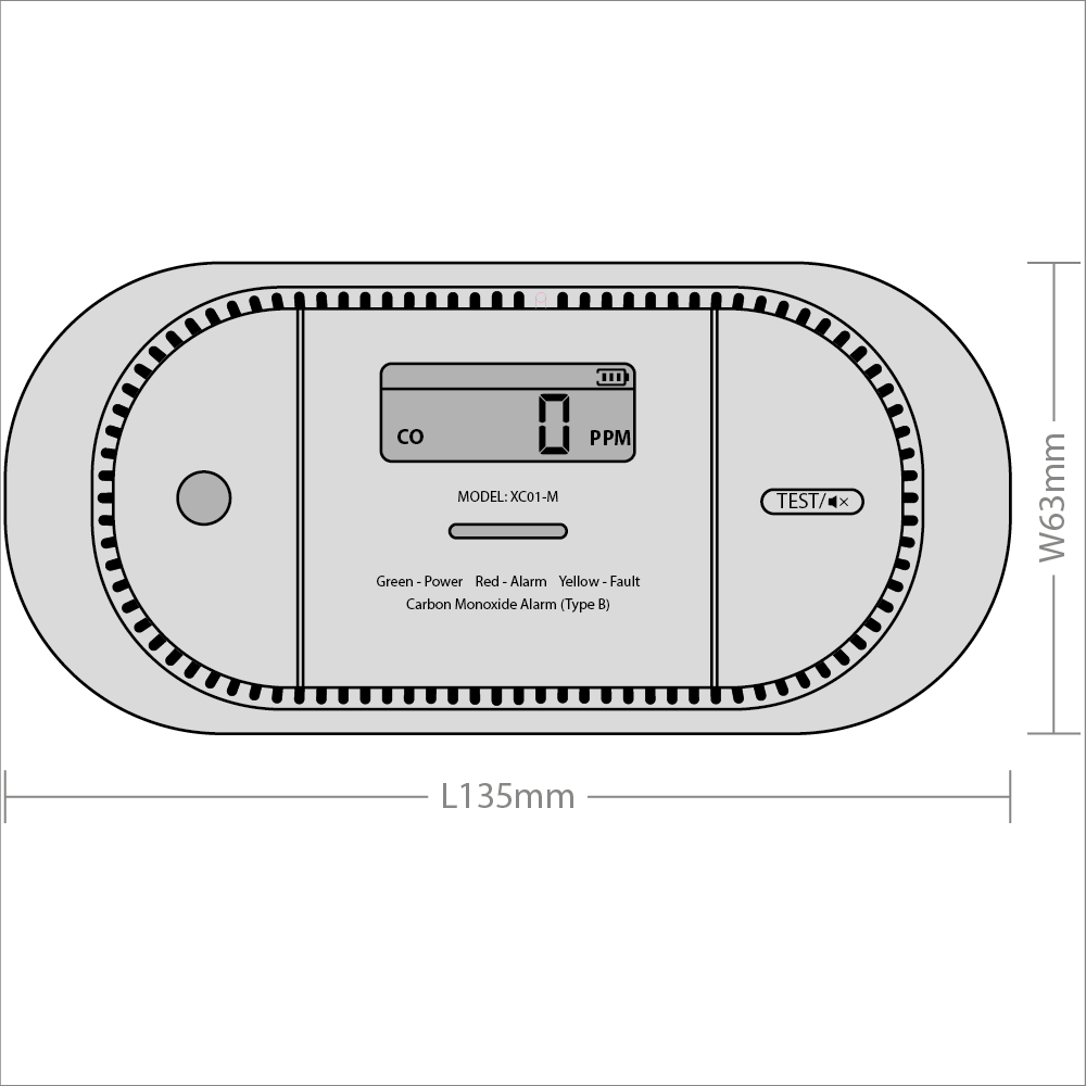 Red Arrow XC01-M X-Sense ProConnected Carbon Monoxide Detector Replacable Battery