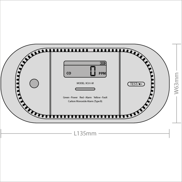 Red Arrow XC01-M X-Sense ProConnected Carbon Monoxide Detector Replacable Battery