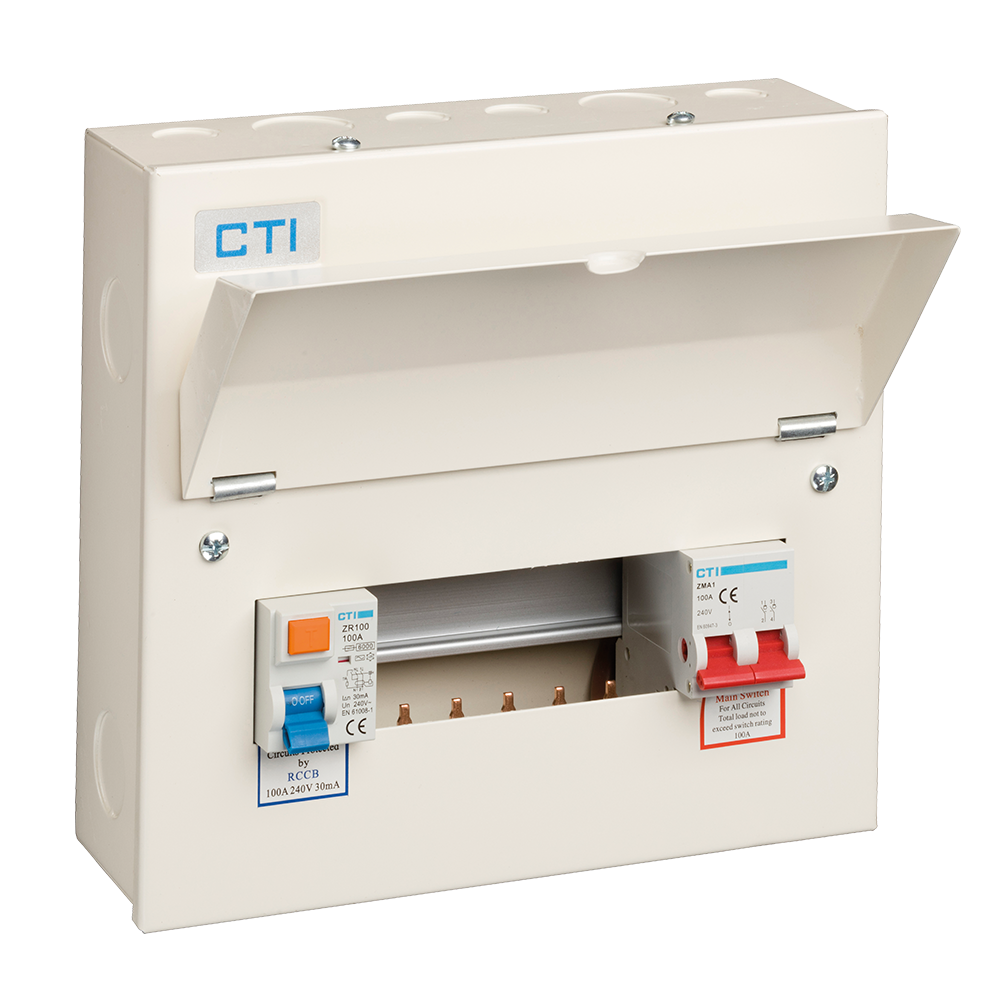 10 Way Consumer Unit with 100A Mains Isolator & 1 x 100A Type A RCD