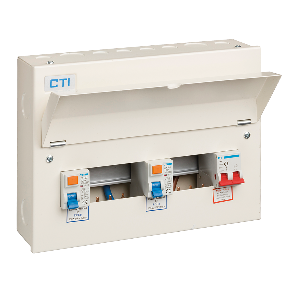 14 Way Consumer Unit with 100A Mains Isolator & 2 x 100A Type A RCD ...