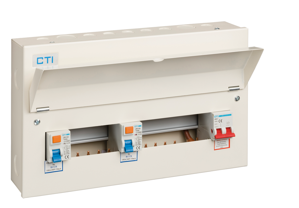 18 Way Consumer Unit with 100A Mains Isolator & 2 x 100A Type A RCD ...
