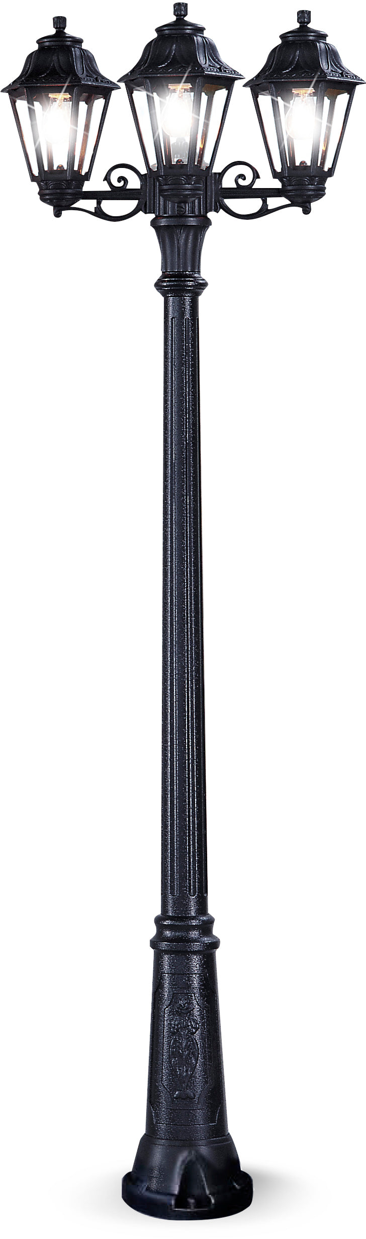 Fumagalli Asbac Anna Gigi-Bisso 3x6W LED Triple Head Post Black E22.156.S30.AX.F1R