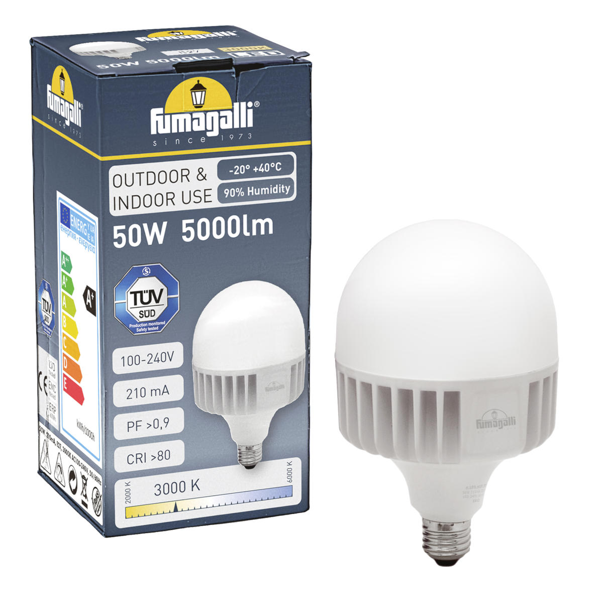 Fumagalli Asbac 50W E27 LED High Power Lamp 4000K 5000lm H.LED.HIP.4K