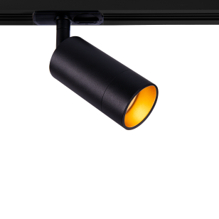 Shooter GU10 - Single Circuit Track Light Matt Black With Gold Baffle