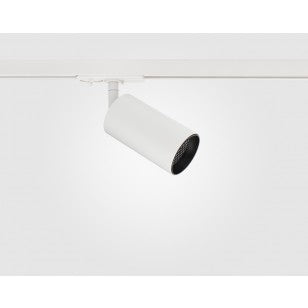 Single Circuit Track Light Matt White, Shooter GU10 - Honeycombed Louvre