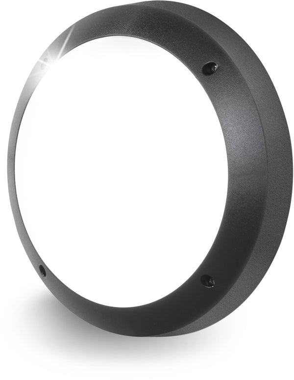 Fumagalli Asbac Gelmi 9W 4K LED Round Plain Emg Bulkhead Bk 1G3.000.AY.L11EM