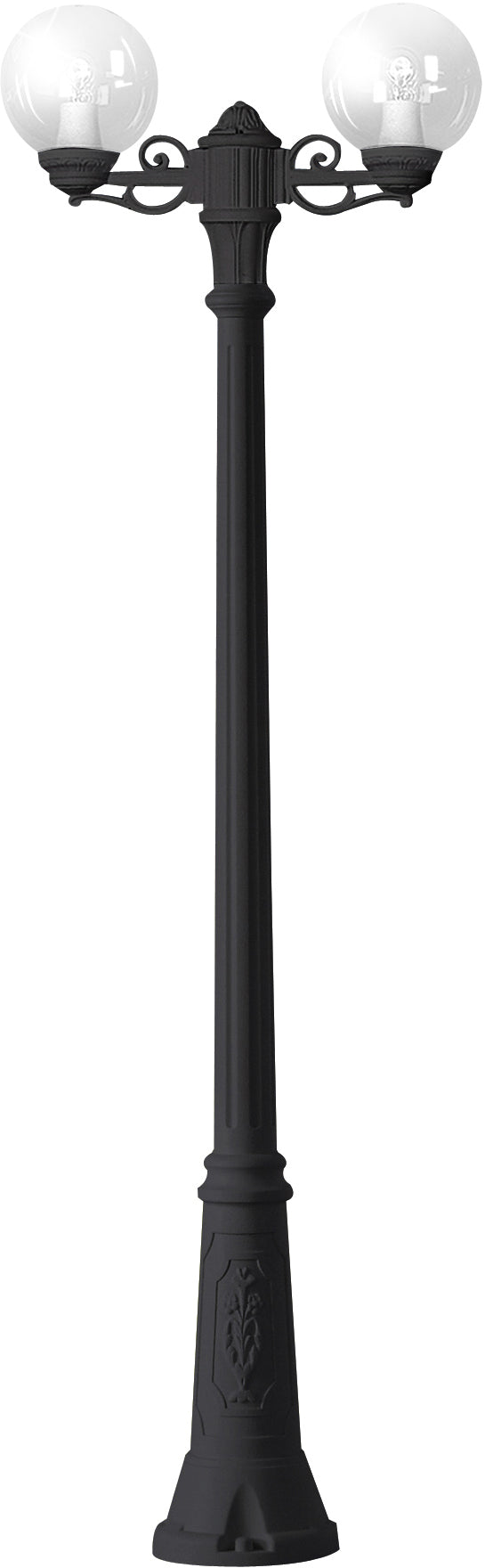 Fumagalli Asbac Globe 250 Gigi-Bisso 2x6W 3K LED Twin Head Post Black G25.156.S20.AX.F1R