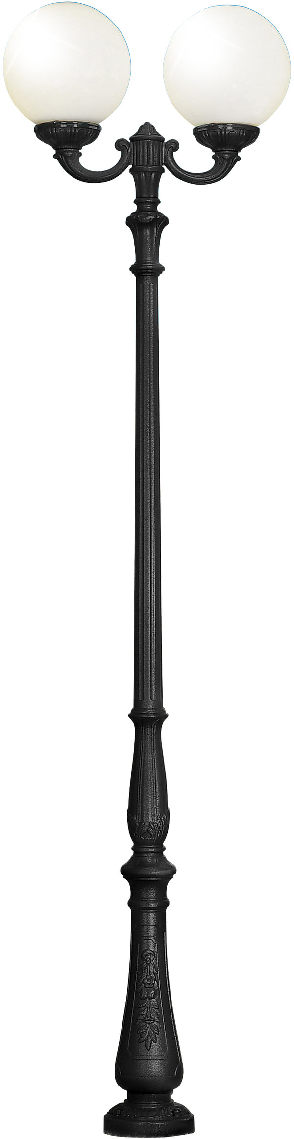 Fumagalli Asbac Globe 400 Tabor-Ofir 2x12W LED Twin Head Post Bk Opal G40.205.R20.AY.N1R