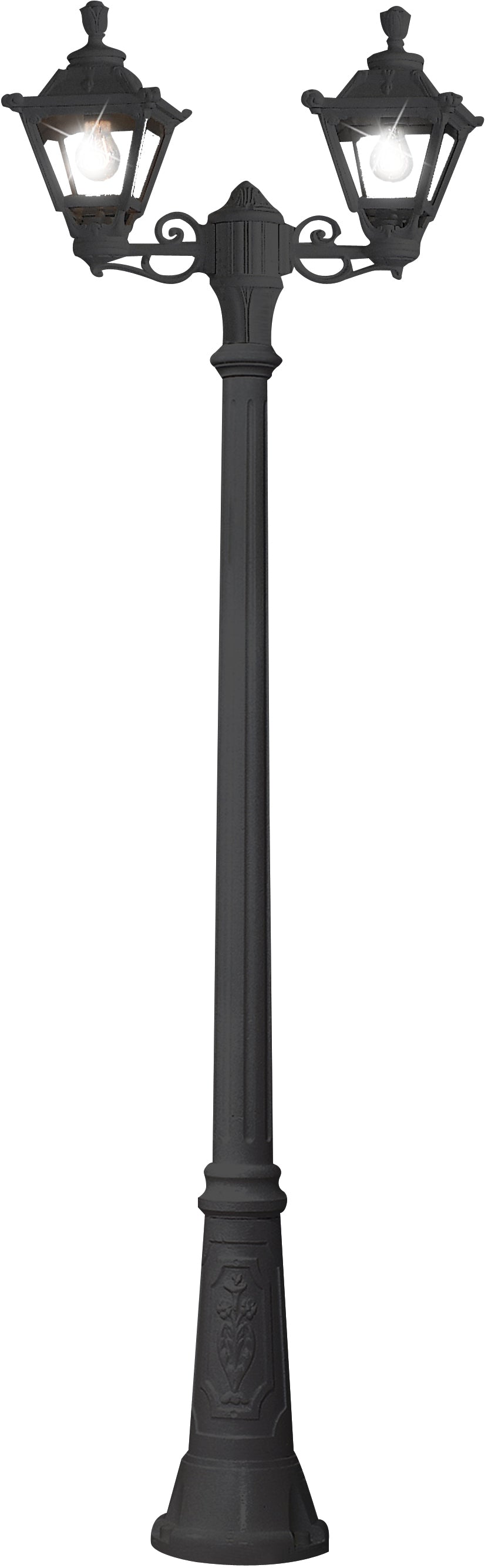 Fumagalli Asbac Golia Gigi-Bisso 2x6W LED Twin Head Post Black Q23.156.S20.AX.F1R