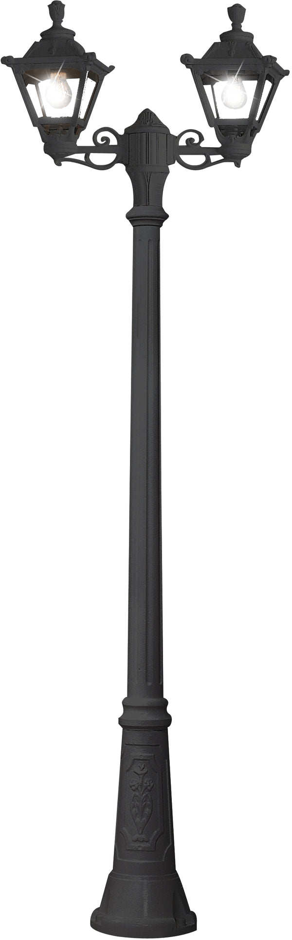 Fumagalli Asbac Golia Gigi-Bisso 2x6W LED Twin Head Post Black Q23.156.S20.AX.F1R