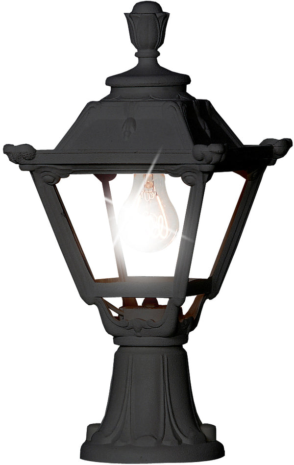 Fumagalli Asbac Golia Minilot 6W LED Pedestal Lantern Black Q23.111.AX.F1R