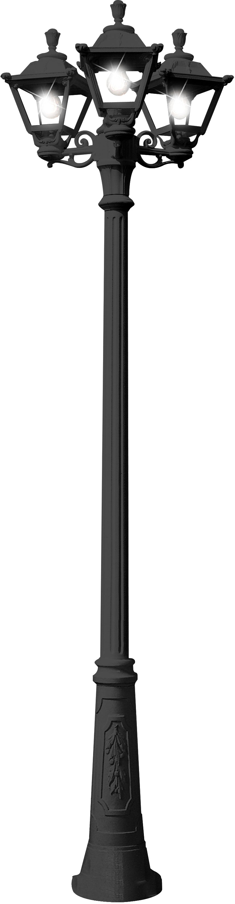 Fumagalli Asbac Golia Ricu-Bisso E27 Triple Head Post Bk Q23.157.S30.AX.E27