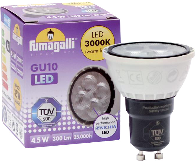 Fumagalli Asbac 4.5W GU10 LED Lamp 3000K H.LED.GU10.3K