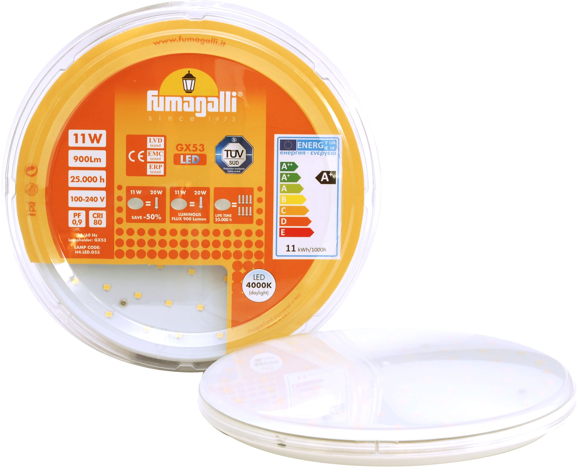 Fumagalli Asbac 11W GX53 LED Lamp 4000K H4.LED.G53