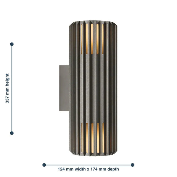 Nordlux  Aludra  2418121250 Anthracite IP54 Coastal Up & Down Outdoor Wall  Light