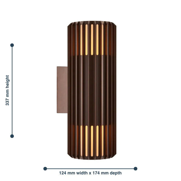 Nordlux  Aludra  2418121261  Bronze IP54 Coastal Up & Down Outdoor Wall  Light