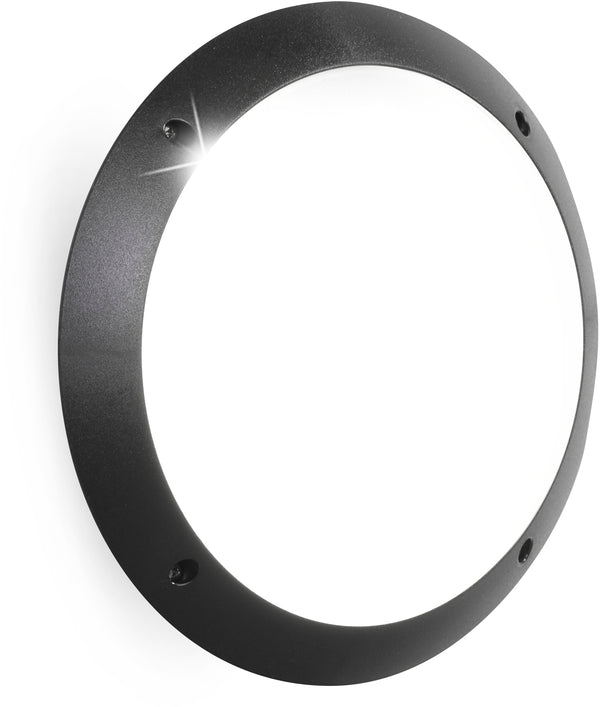 Fumagalli Asbac Lucia 9W 4K LED Sensor Rd Plain Bulkhead Bk 1R3.000.AY.LS1