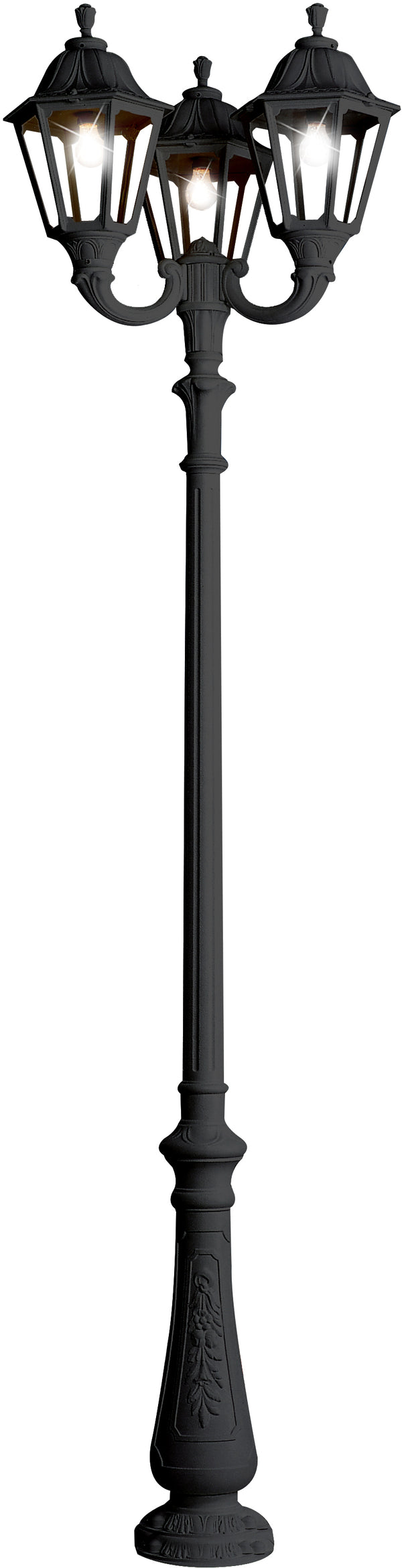 Fumagalli Asbac Noemi Nebo-Ofir 21W LED Opal Triple Head Post Bk Assembled E35.202.R30.AY.C3L.M