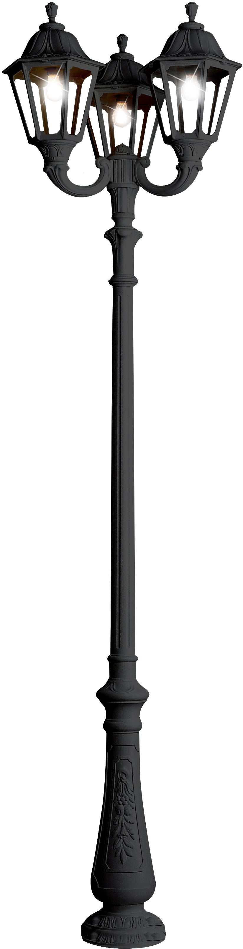 Fumagalli Asbac Noemi Nebo 3x30W 3K E27 HP LED Triple Head Post Black Clr E35.202.R30.AX.Q1R
