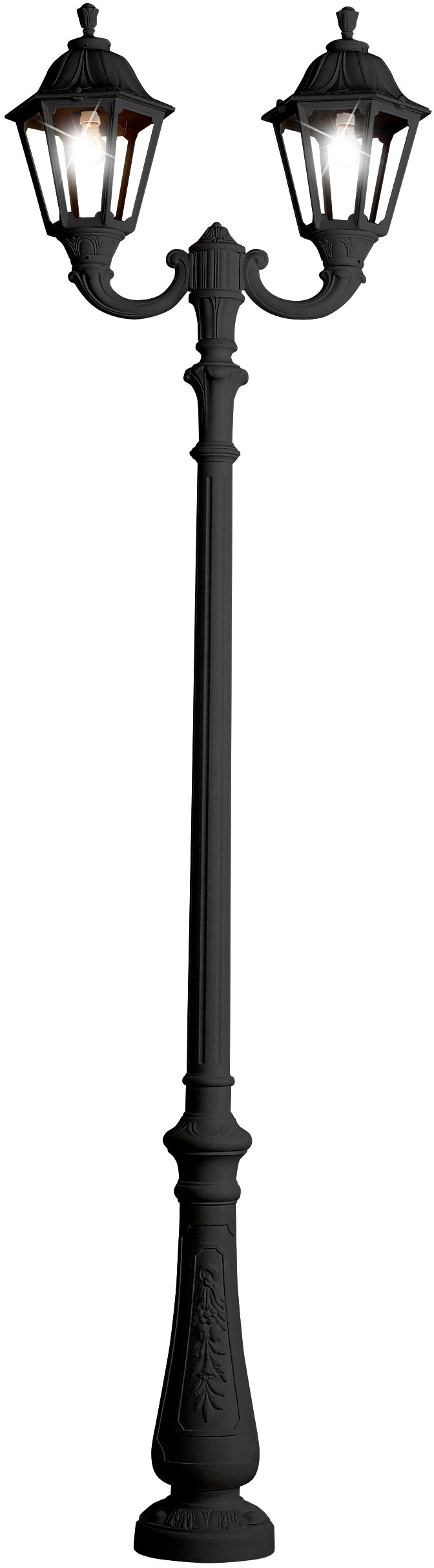 Fumagalli Asbac Noemi Nebo 2x30W 3K E27 HP LED Twin Head Post Black Clr E35.202.R20.AX.Q1R
