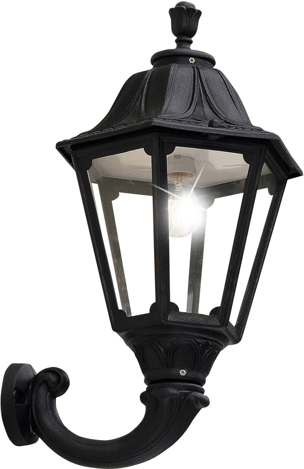 Fumagalli Asbac Noemi Ofir 21W LED Opal Wall Lantern Bk Assembled E35.132.AY.C3L.M