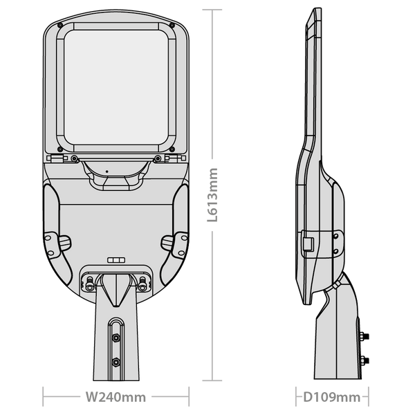 Orion Street Light 100W 4000K NEMA 3 Type III Asymmetric