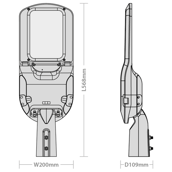 Orion Street Light 60W 4000K NEMA 3 Type III Asymmetric
