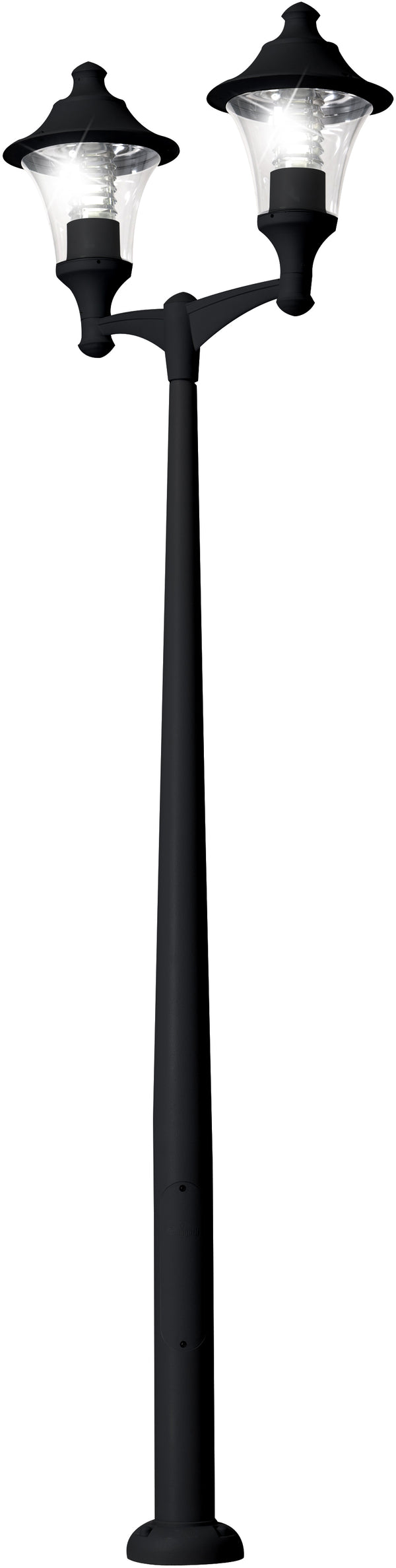 Fumagalli Asbac Remo 400 Akille3.5m MidiPilar 2 x 42W LED Twin Head Post Assembled R50.418.A20.AX.C6L.M