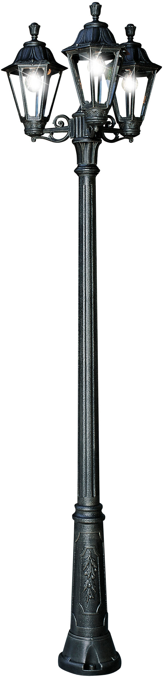 Fumagalli Asbac Rut Ricu-Bisso 3x6W LED Triple Head Post Black E26.157.S30.AX.F1R
