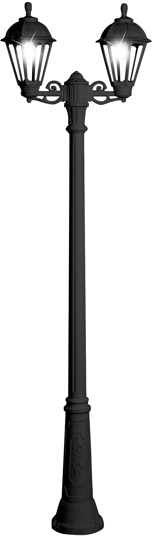 Fumagalli Asbac Salem Ricu-Bisso 2x6W LED Twin Head Post Black K26.157.S20.AX.F1R