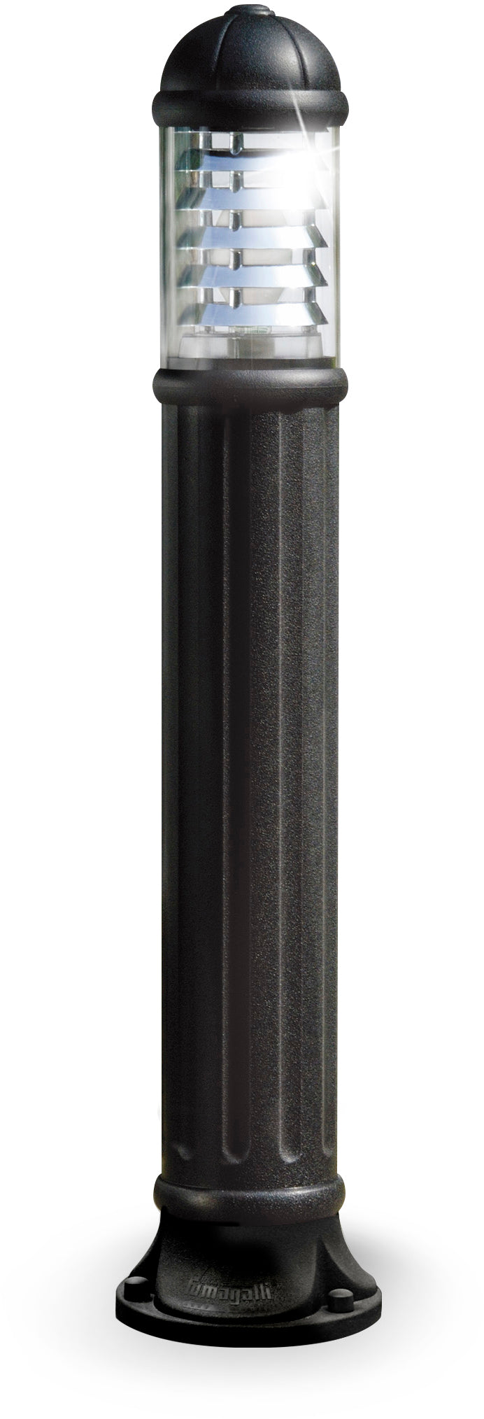 Fumagalli Asbac Sauro 1100mm 12w LED Bollard Black c/w Alumin Louvre D15.555.AX.N1L.FC1