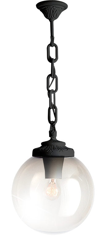 Fumagalli Asbac Globe 300 Sichem 8W 3K LED Clear Chain Black G30.120.AX.M1R