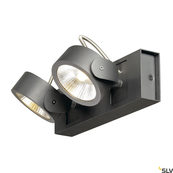 SLV KALU LED 2 Wall and Ceiling luminaire, black, 3000K, 60° 1000129