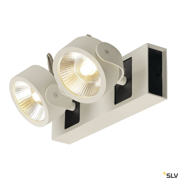 SLV KALU LED 2 Wall and Ceiling luminaire, white/black, 3000K, 60° 1000130