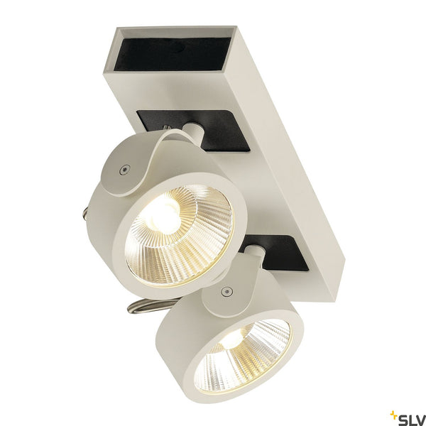 SLV KALU LED 2 Wall and Ceiling luminaire, white/black, 3000K, 60° 1000130