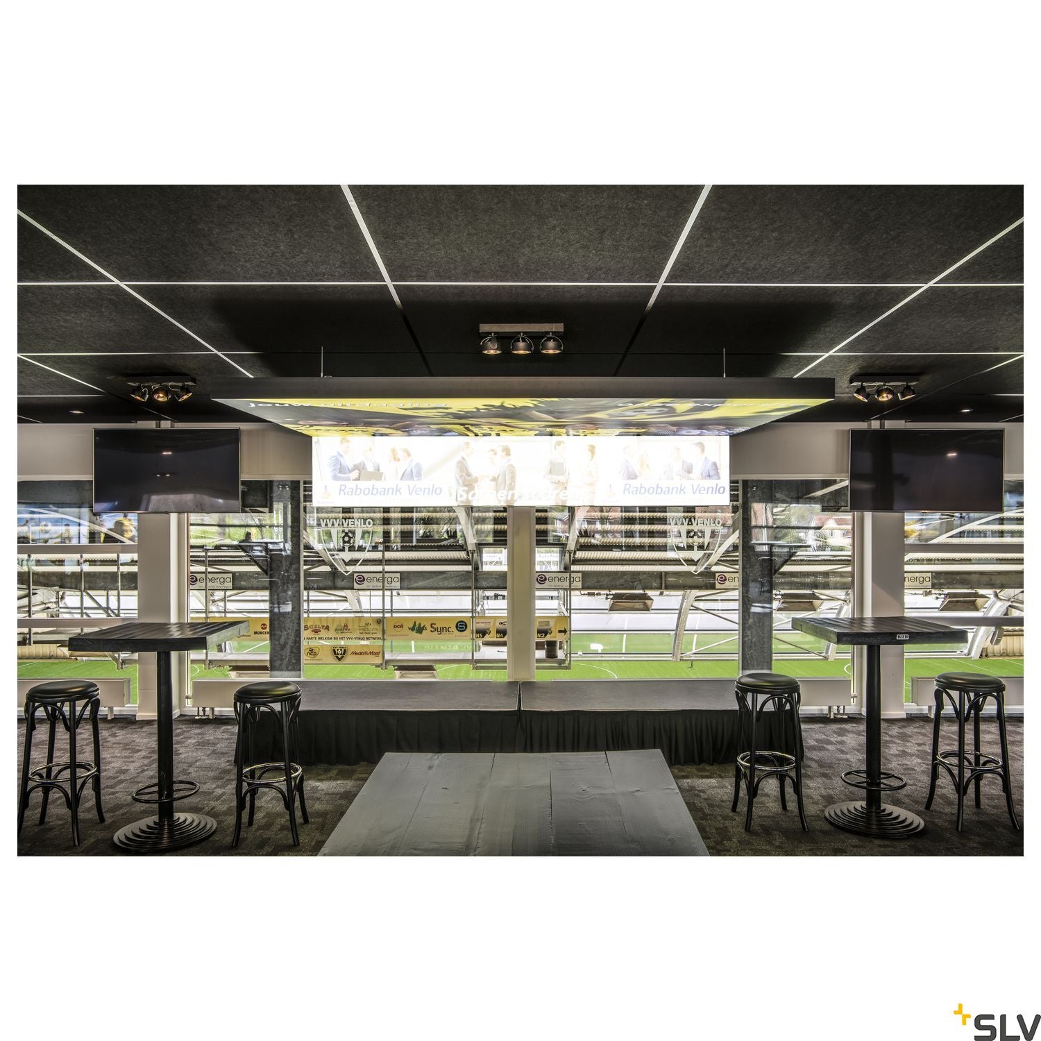 SLV KALU LED 3 Wall and Ceiling luminaire, black, 3000K, 60° 1000131