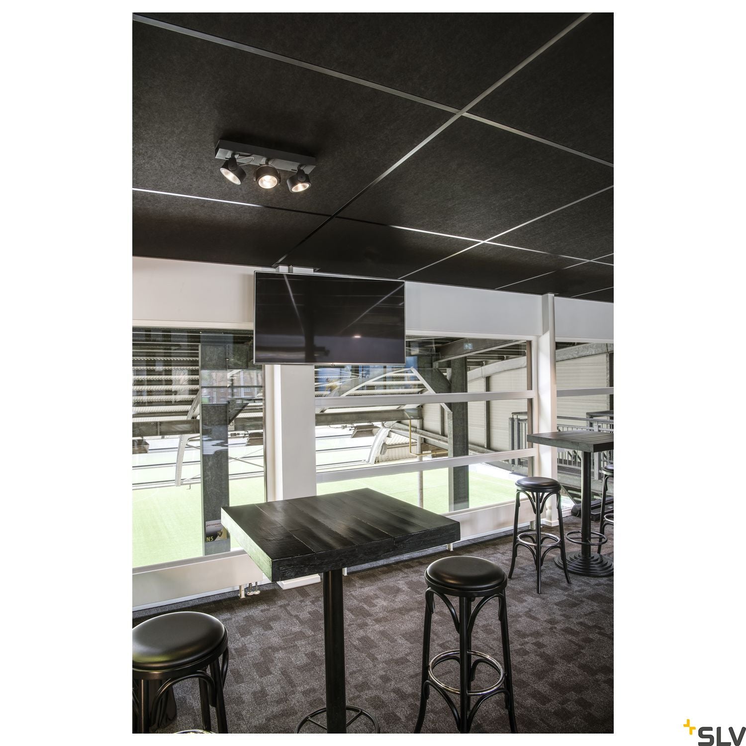 SLV KALU LED 3 Wall and Ceiling luminaire, black, 3000K, 60° 1000131