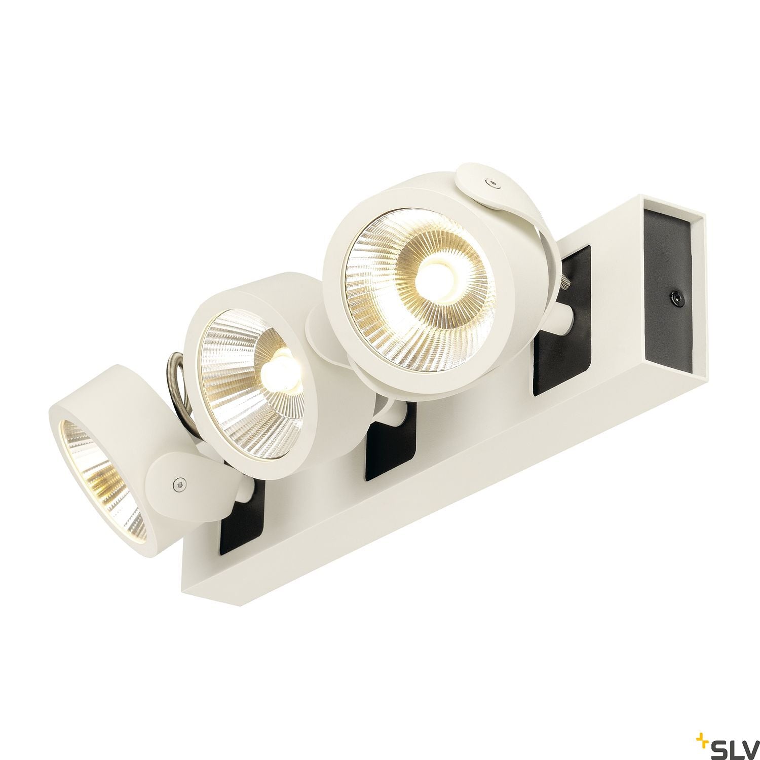 SLV KALU LED 3 Wall and Ceiling luminaire, white/black, 3000K, 60° 1000132